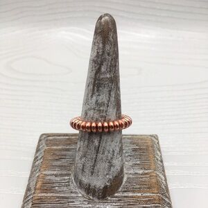 HANDCRAFTED Rose Gold Hematite Stretch Bead Ring.